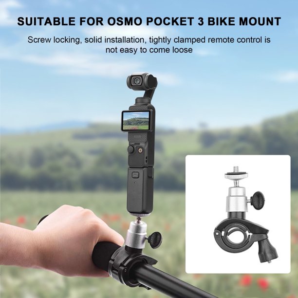 Soporte para cabeza de bicicleta SUSUchens, instalación sencilla, soporte estable para cámara, soporte duradero para bicicleta para DJI OSMO POCKET 3/OM 4/OSMO Mobile 3/Mobile 2, plateado