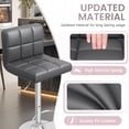 thumbnail image 3 of Homall Bar Stools Set of 2 Modern PU Leather Height Adjustable Swivel Barstools, Hydraulic Kitchen Counter Square Island BarStool With Back, Gray, 3 of 7