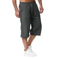 thumbnail image 2 of LILIYA Men's Capri Shorts Casual Baggy Knee Length 3/4 Pants Summer Elastic Waist Lightweight Beach Pants Drawstring Lounge Shorts with Pockets 2026, 2 of 6