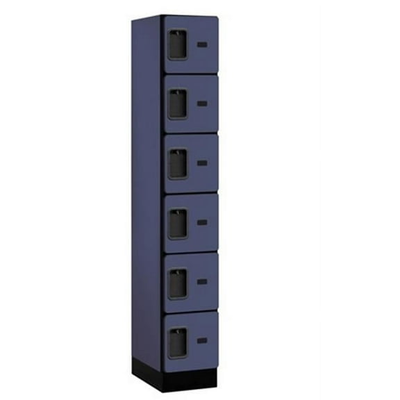 Salsbury  Designer Wood Locker Six Tier Box Style - Blue - 6 Feet High - 18 Inches Deep