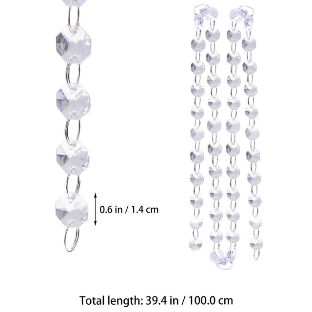 HEALEEP 5 Pcs Perles de Rideau Décoratives en Cristal Argenté pour Exposition de Chambre Ou de Magasin