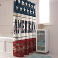 thumbnail image 3 of 4th of July Shower Curtain American Flag Patriotic Shower Curtains for Bathroom Decor Independence Day Vintage Stars Blue White Red Stripe Bath Curtains Sets Waterproof Small Stall 36" x 72", 3 of 6