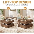 thumbnail image 2 of GUNAITO Lift Top Coffee Table with Storage and Hidden Compartment, Wood Square Coffee Table for Living Room, 31.5'' Small Center Table with Open Display Shelf for Dining Reception Room, Walnut, 2 of 6