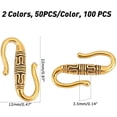 thumbnail image 2 of 100pcs S-Hook Clasps Tibetan Alloy Toggle Clasps S-Shaped Wire Hook Clasps Jewelry Connectors, 2 of 6