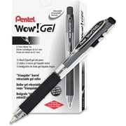 Wow! Gel Retractable Gel Pen, (0.7mm) Medium Line, Black Ink
