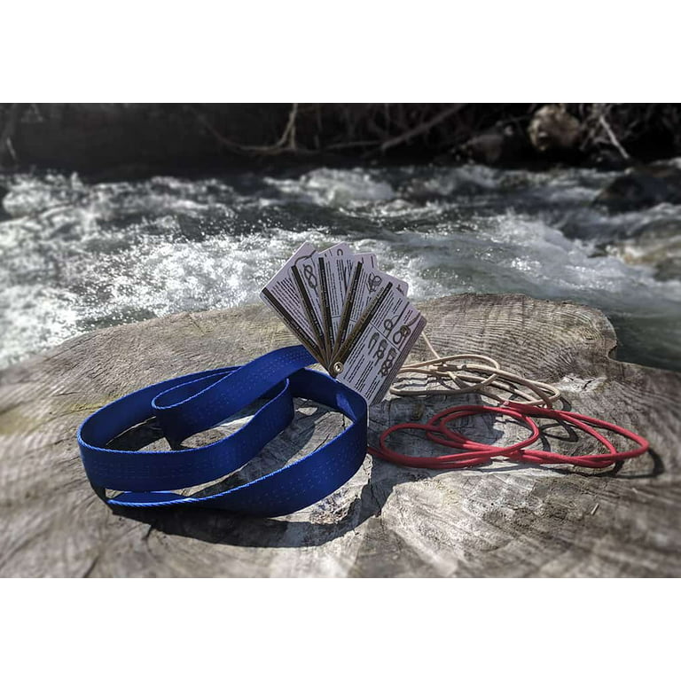 Outdoors Knot Tying Practice Kit - Waterproof Knot Cards, Webbing, and  Color-Coded Cordage 