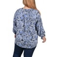 thumbnail image 3 of NY Collection Women's Plus Size Long Roll Tab Sleeve Pintuck Front Blouse, 3 of 4