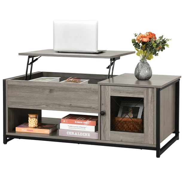 YITAHOME Coffee Tables with Storage, Rectangle Lift Top Double Doors