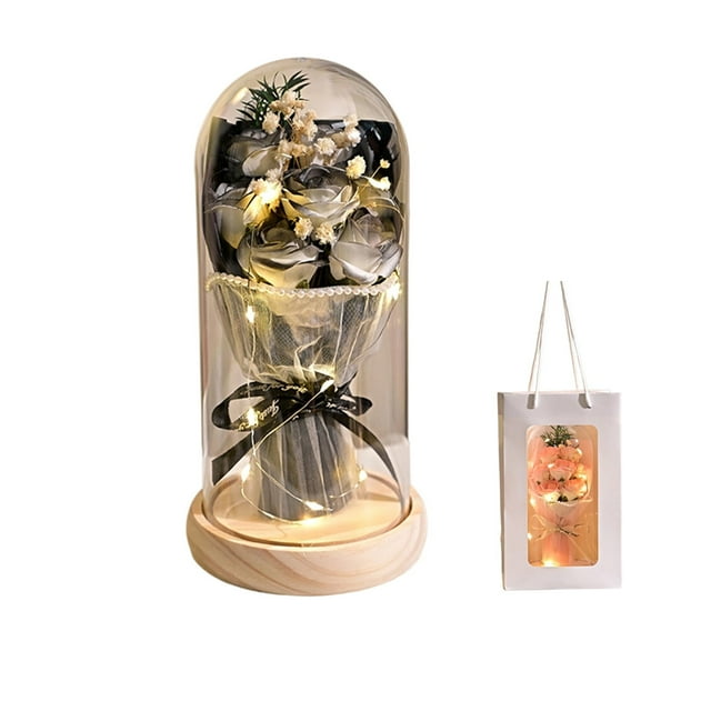 Decoraciones para San Valentín, adornos para San Valentín, regalos para San Valentín, ramo de flores preservadas para mujer, rosas eternas, regalo para esposa, novia, mamá, San Valentín, cumpleaños, a