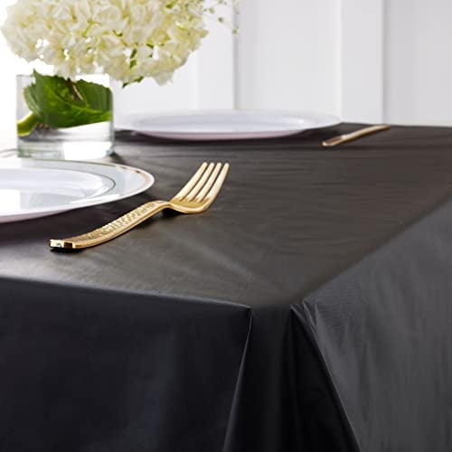 Celebrate It Black Plastic Table Cover Roll, 40" x 100ft, 12-Pack photo 6