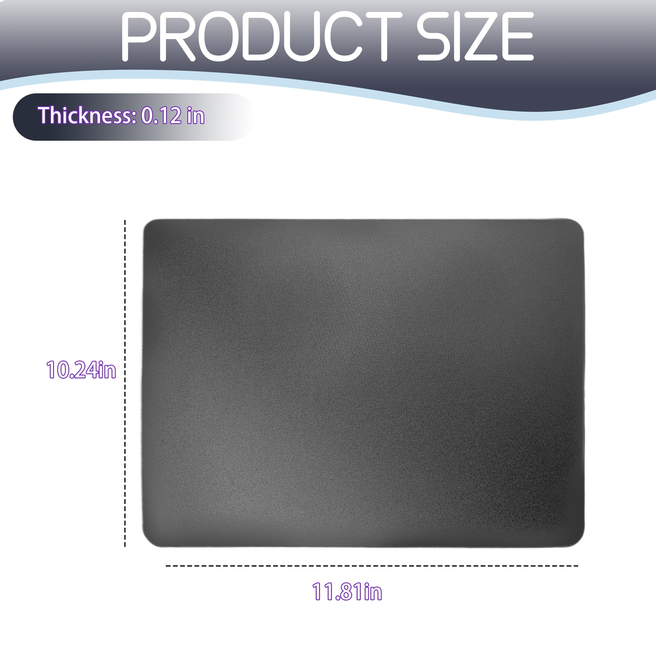 GJX Mouse Pads for Desk,7H Tempered Matte Glass Mousepad,Mousepad Gaming,Gaming Non-Slip Scratch Resistant Black Mouse Pad,Black,11.81"x10.24"x0.12"