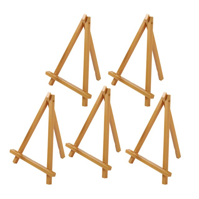 segolike 5 Pieces Mini Wooden Easel Tripod Display Easel Plastic Artist Children Painting