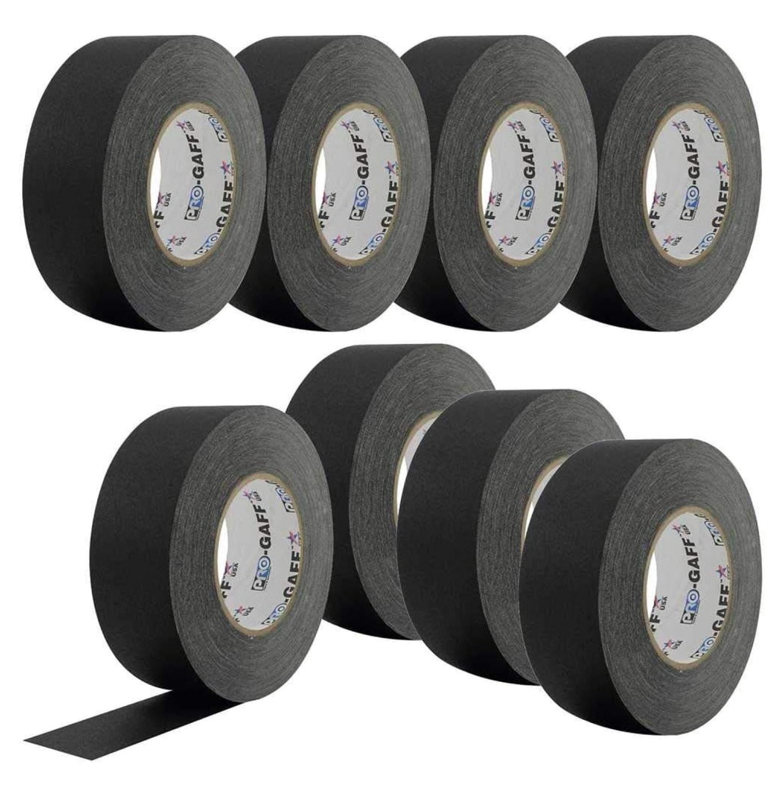 PRO Black Gaffers Stage Tape 2 Inch 55 yd 8-Pack
