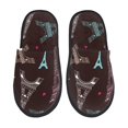 thumbnail image 3 of Junzan Fuzzy Feet Slippers For Women,House Shoes Non Slip Indoor/Outdoor,Eiffel Tower Designs-Large, 3 of 9