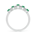thumbnail image 2 of ANGARA Natural Five Stone 1 ct Emerald and Diamond Wedding Ring in 14K White Gold for Women (Size-5x3mm) | May Birthstone, Birthday, Anniversary, Jewelry Gift for Women | Natural Emerald Ring, 2 of 11