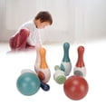 thumbnail image 1 of Kids Bowling Set, Safe Plastic 6 Pins 2 Balls Digital Bowling Toy  For Education, 1 of 8