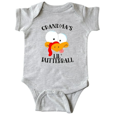 

Inktastic Thanksgiving Grandma s Lil Butterball Cute Turkey Face Gift Baby Boy or Baby Girl Bodysuit