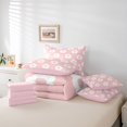 thumbnail image 6 of Homewish Vintage Flowers Twin Bedding Sets 7-Piece for Kids Children Teens,Chic Floral Bedding Comforter Set Microfiber,Pink White Breathable Sheet Sets,Super Cozy Room Decor,Reversible, 6 of 8