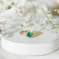 thumbnail image 5 of Rosec Jewels Natural Emerald Flower Engagement Ring for Women - Half Carat - AAA Grade - Emerald and Diamond Ring - with Jewelry Box, 10K Yellow Gold, US 7.00, 5 of 8