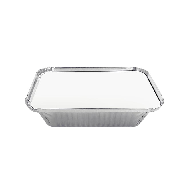 Toystoory Fiambreras rectangulares duraderas y prácticas, 50 bolsas, hechas de papel de aluminio, cajas de papel de aluminio grueso, cajas de Herramientas y accesorios para hornear Solo +aluminio