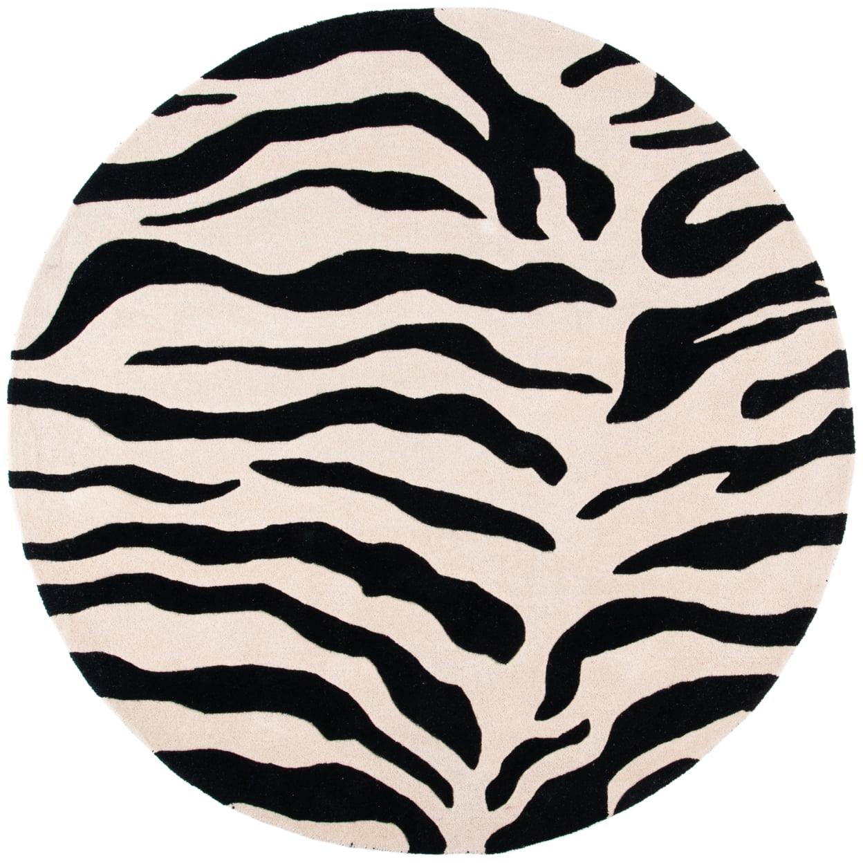 SAFAVIEH Soho Frazier Zebra Striped Wool Area Rug, Beige/Black, 7'6" x 9'6"