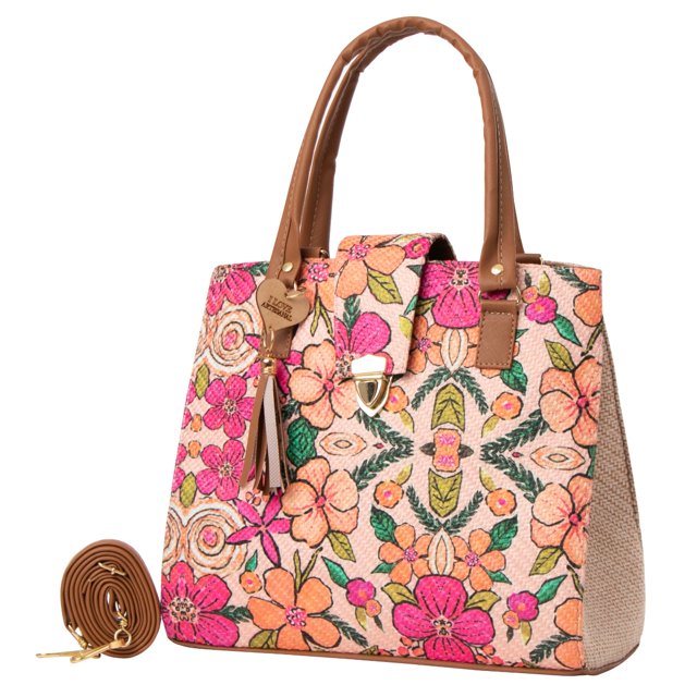 Bolso Yute De Mujer Fana Polonia Color Flores Con Asas