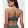 thumbnail image 3 of CRZ YOGA Butterluxe Ruched Sports Bras for Women V Neck  Y Back Wireless Padded Yoga Crop Top, 3 of 6