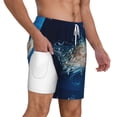 thumbnail image 2 of Kdxio White Jellyfish Dansing In The Ocean Print Men'S Swim Trunks With Compression Liner 7 Inch Inseam Quick Dry Swim Shorts, 2 of 7