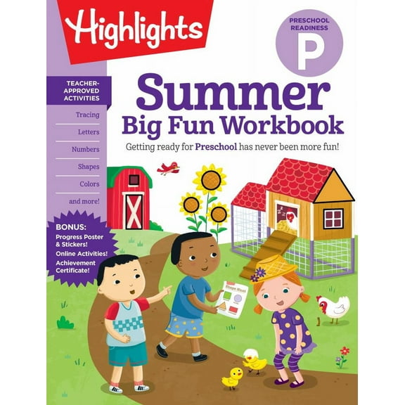 HIGHLIGHTS: Summer Big Fun Workbook Preschool Readiness: Summer Preschool Learning Activity Book with Letter Tracing, Writing Practice and More for Kids Ages 3-5 (Paperback)