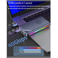 thumbnail image 2 of RGB M.2 Boîte de Disque Dur Mobile Protocole NVME SSD Boîte Externe 40Gbps Disque Dur à État Solide Boîte de Disque Dur 2464 Puce, 2 of 8