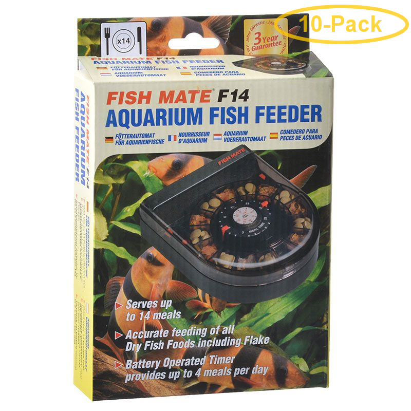 Fish Mate F14 Aquarium Fish Feeder Up to 14 Medications Pack of 10