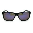 thumbnail image 2 of Kush Mens Luxury Color Mirror Rectangular Sport Sunglasses Matte Black Blue Mirror, 2 of 4