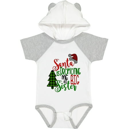 

Inktastic Santa is Promoting Me to Big Sister Green Plaid Tree Gift Baby Girl Bodysuit