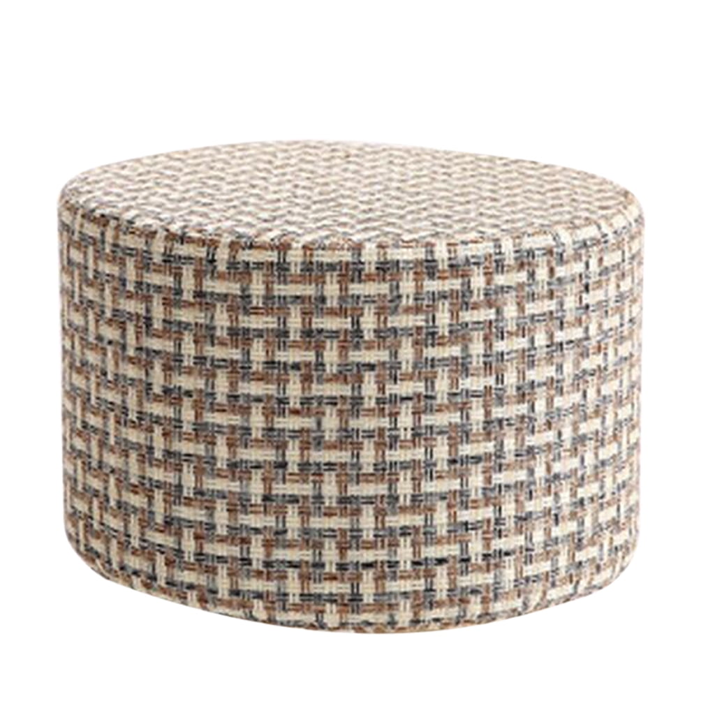 Round Linen Fabric Stool Cover Wood Stool Cover, 14 Colors Or Patterns