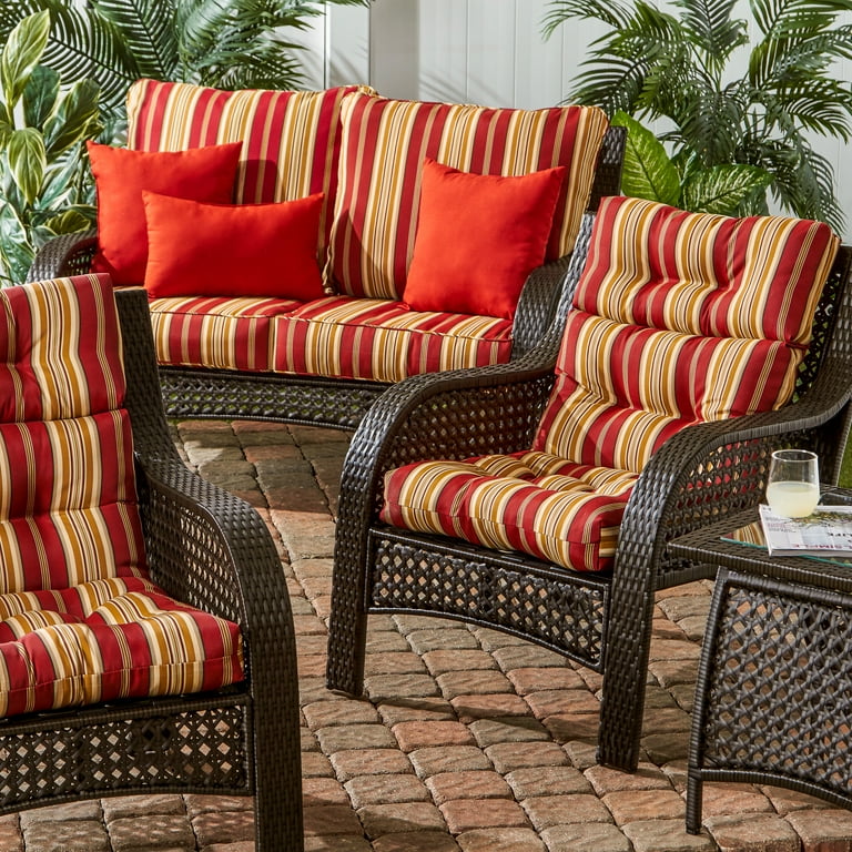 Greendale Home Fashions Roma Stripe Outdoor High Back Patio Greendale Home Fashions Roma Stripe Outdoor High Back Patio