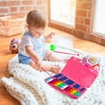 thumbnail image 3 of Topbuy 25 Notes Kids Chromatic Aluminium Xylophone with Case and 2 Mallets Pink, 3 of 5