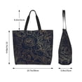thumbnail image 5 of Honeii Copper-Gold Gloss Outline Rose Print Tote Bag for Women, Foldable Tote Bag Large Shoulder Bag Top Handle Handbag for Travel, Work, 5 of 8