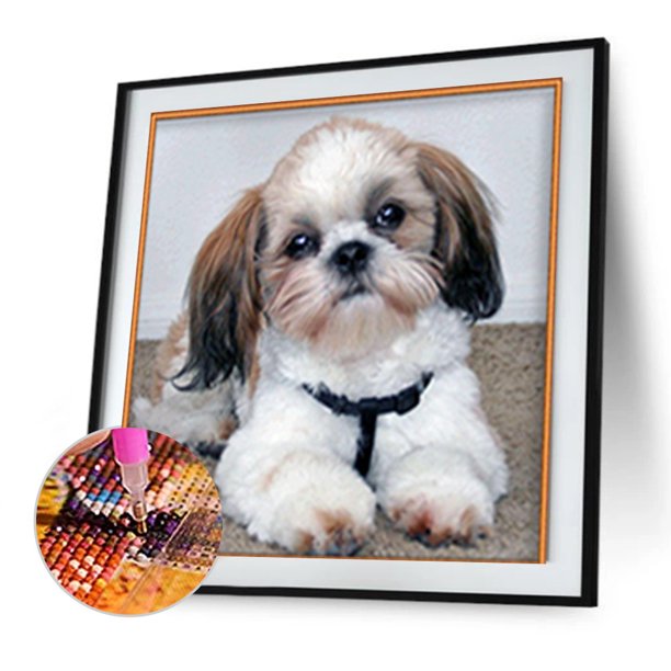 Cuadros Decorativos 5D DIY diamante pintura perro Cruz puntada bordado pared arte costura Kit Tmvgtek embutido en tela