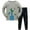 1#Grey, variant on Kiijoy Toddler Boys Pajamas Long Sleeve Graphic Tee Pants Casual Sleepwear Set, Sizes 3-4