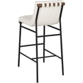 thumbnail image 4 of Maklaine Modern / Contemporary Cream Vegan Faux Leather Bar Stool, 4 of 8