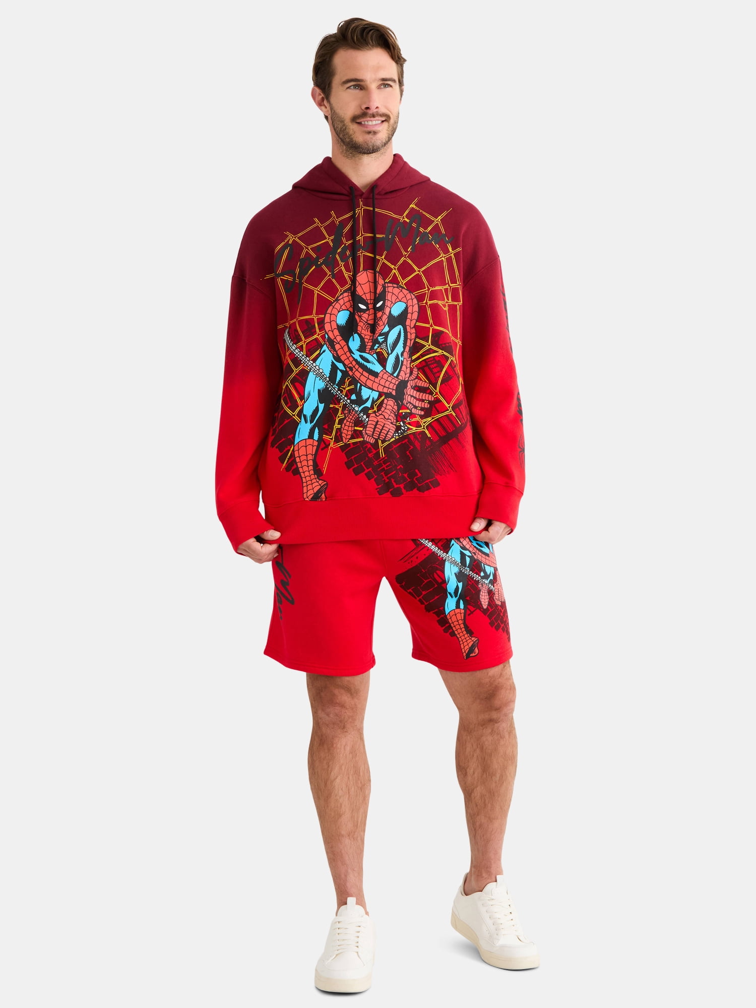 Spider-Man Men's and Big Men's Graphic Print Fleece Hoodie, Sizes S-3XL