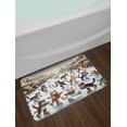 thumbnail image 2 of Ambesonne Cat Bath Mat, Cheery Kitties Ice Skating Fun, 30.2" x 20", Orange Brown Pale Blue, 2 of 3