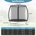 thumbnail image 3 of Gymax 10FT Outdoor Trampoline w/Safety Enclosure Net Anti-Rust Galvanized Steel Frame Black, 3 of 10