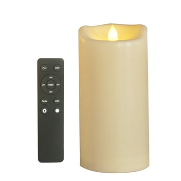 8"x4" Battery Operated Flameless LED Pillar Candle, Outdoor Waterproof Flickering Light with Remote & Timer for Halloween Party Wedding Party Home Decoration, 1 Pack