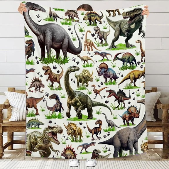 Dinosaur Blanket Gifts, Ultra Soft Flannel Blanket for Boys Girls, Dino Throw Blanket Home Decor for Couch Sofa Bed for All Season, Gifts for Dinosaur Lover