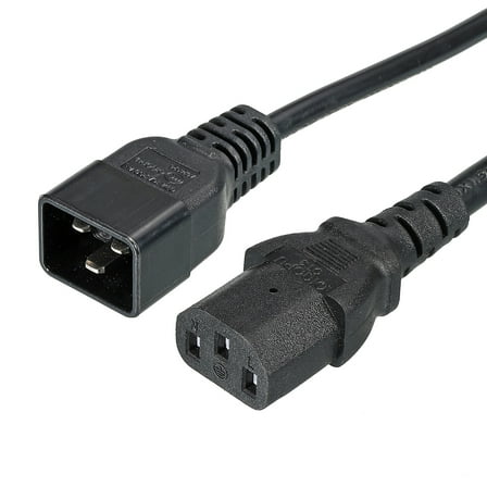 Uxcell AC Power Cord 3 Prong C20 Male to C13 Female 3.28Ft 250V 10A 16A PDU Extension Cable