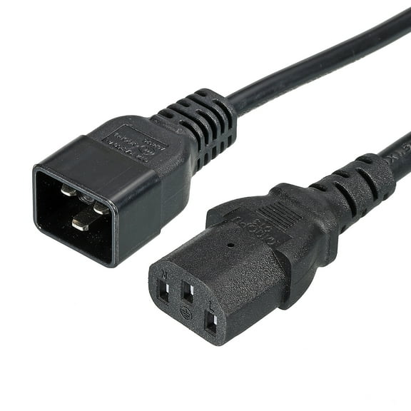 Uxcell AC Power Cord 3 Prong C20 Male to C13 Female 3.28Ft 250V 10A 16A PDU Extension Cable