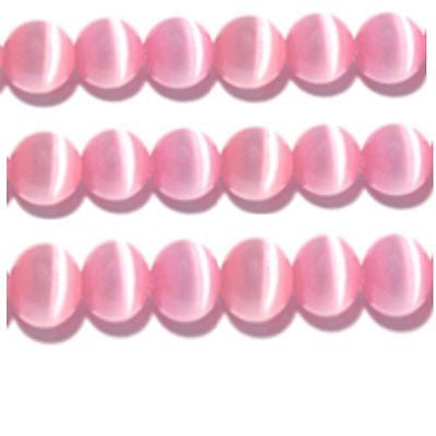 Pink 8mm Cats Eye Beads - 8mm Strand Grade