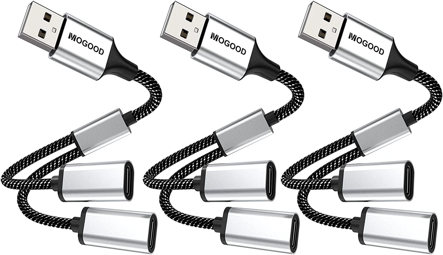 USB Male to 2 USB C Female Adapter USB Splitter Y Cable,USB A Male to 2