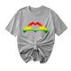 thumbnail image 5 of Camiseta de Cuello Redondo Impresa Nueva Moda Casual de Manga Corta de las Mujeres, Mezcla Ligera de Poliéster para la Primavera, 5 of 6